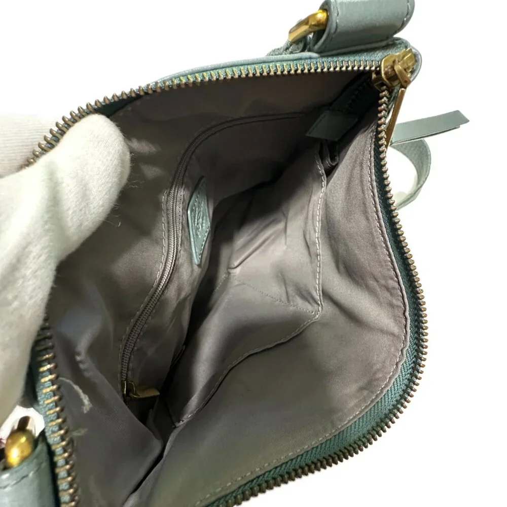 Fossil Explorer Leather Crossbody Bag Teal Blue 11x9x2.5" – Excellent Pre-Owned - Picture 10 of 16